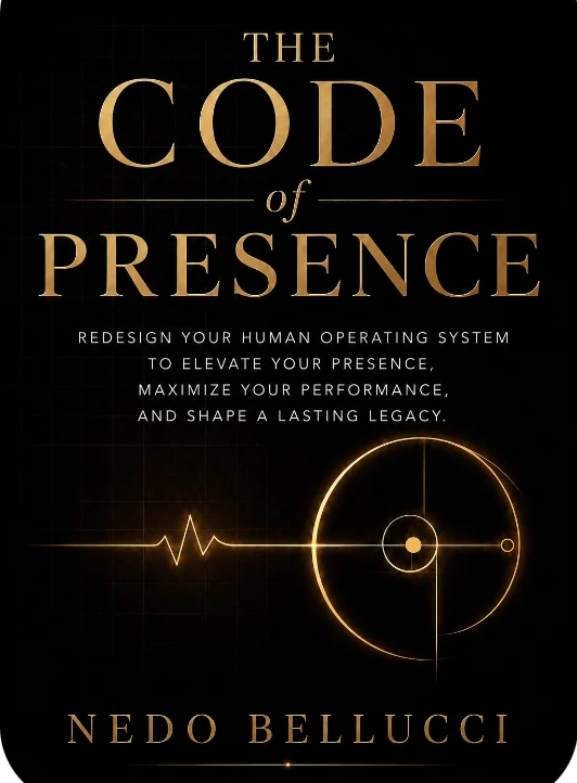 The Code of Presence book cover by Nedo Bellucci